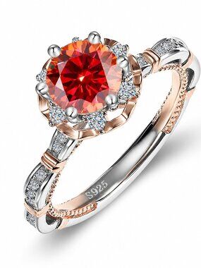 Moissanite ring NWT 925 sterling silver platinum plated